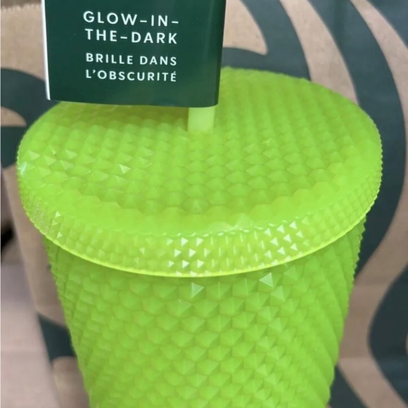 NWT SET Starbucks ‘Lemongrass Glow in The Dark Bling’ Studded Tumblers. - Picture 4 of 6